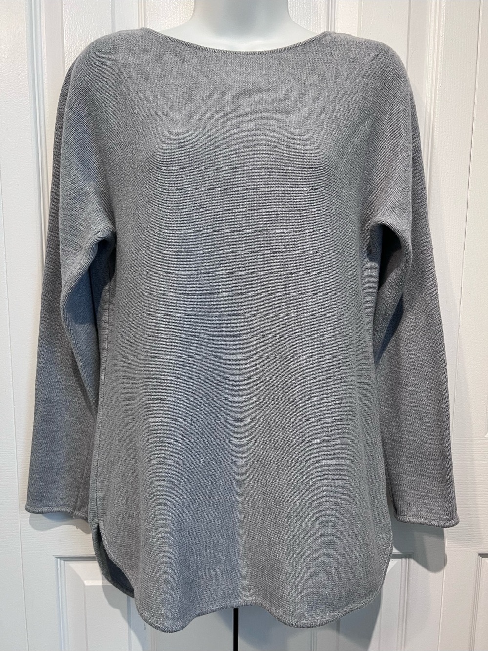 Michael Michael Kors Pearl Grey Cotton Blend Tunic Style Sweater Size S